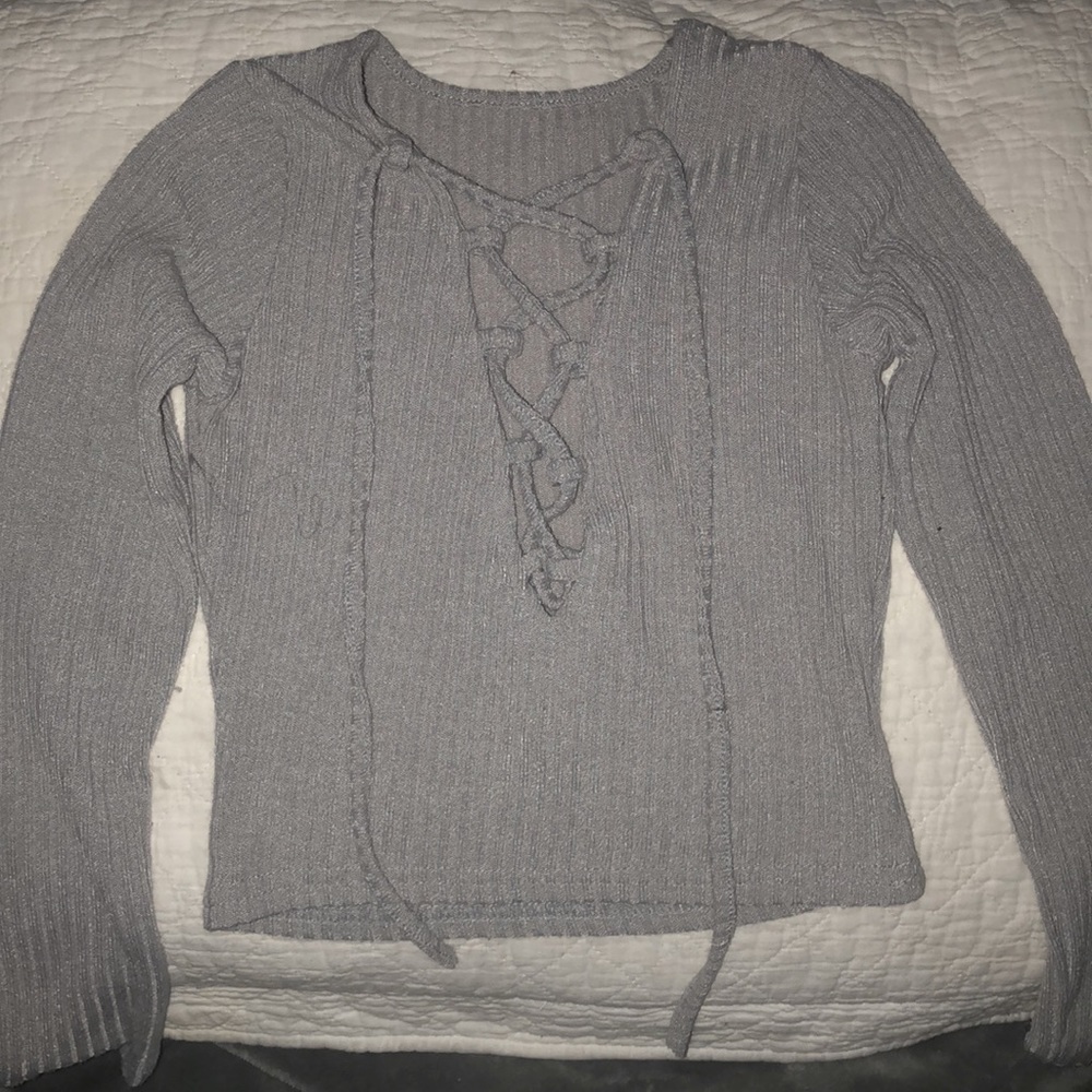 Gray long sleeve tank top.